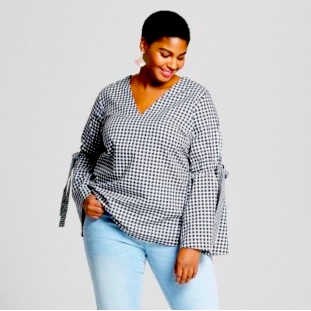 Ava & Viv black and white checkered top
